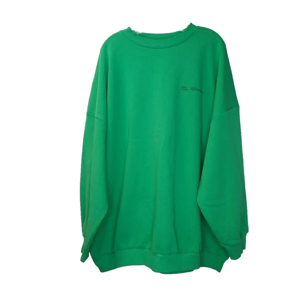 Boohoo Sweatshirt Crewneck Oversized Track Kelly Green Active Woman Plus O/S NWT